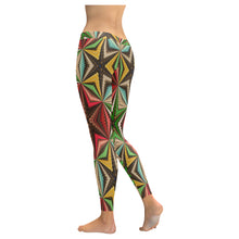 Load image into Gallery viewer, stained glass pattern 8 aa Low Rise Leggings (Invisible Stitch) (Model L05)