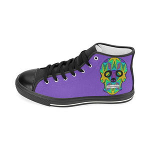 skull 9 purple Men’s Classic High Top Canvas Shoes (Model 017)