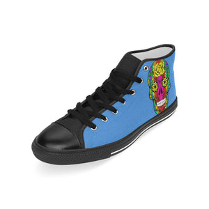 skull 11 blue Men’s Classic High Top Canvas Shoes (Model 017)