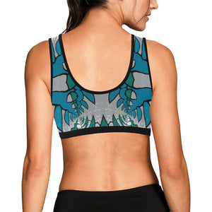 stained glass pattern 1aa Women's All Over Print Sports Bra (Model T52)