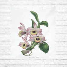 Load image into Gallery viewer, Dendrobium nobile Cotton Linen Wall Tapestry 51&quot;x 60&quot;