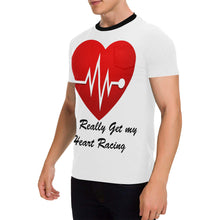 Load image into Gallery viewer, heart racing Men&#39;s All Over Print T-Shirt with Chest Pocket (Model T56)