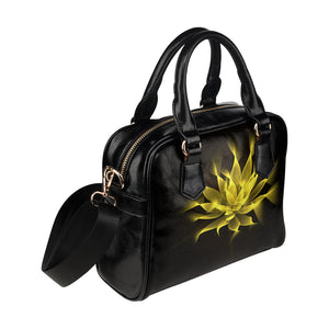 floral fract 2 yellow Shoulder Handbag (Model 1634)