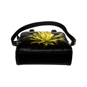 floral fract 2 yellow Shoulder Handbag (Model 1634)