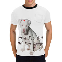 Load image into Gallery viewer, I&#39;m a Pit Bull 2 Men&#39;s All Over Print T-Shirt with Chest Pocket (Model T56)