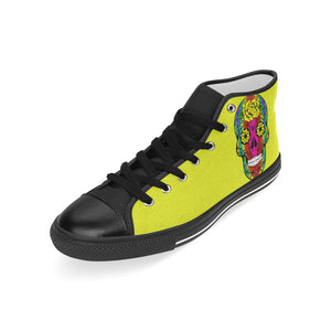 skull 11 yellow Men’s Classic High Top Canvas Shoes (Model 017)