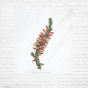 EPACRIS AUTUMNALIS Cotton Linen Wall Tapestry 51"x 60"