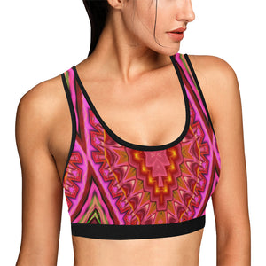 pattern 312 Women's All Over Print Sports Bra (Model T52)