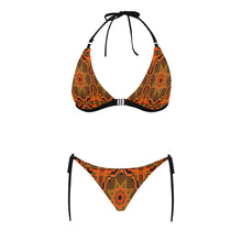 Load image into Gallery viewer, Kente 10 Buckle Front Halter Bikini Swimsuit (Model S08)