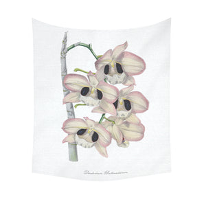 Dendrobium Dathousieanum Cotton Linen Wall Tapestry 51"x 60"