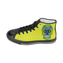 Load image into Gallery viewer, skull 9 yellow Men’s Classic High Top Canvas Shoes (Model 017)