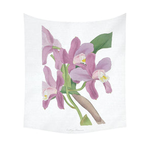 Cattleya Harrisonia Cotton Linen Wall Tapestry 51"x 60"