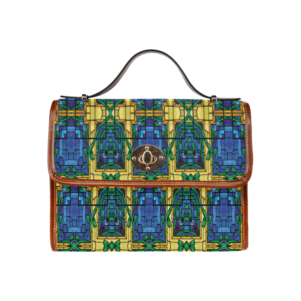 stained glass pattern 6 aa Waterproof Canvas Bag/All Over Print (Model 1641)