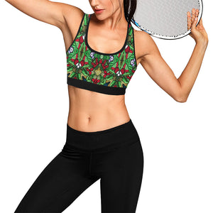 stained glass pattern 10 aa Women's All Over Print Sports Bra (Model T52)