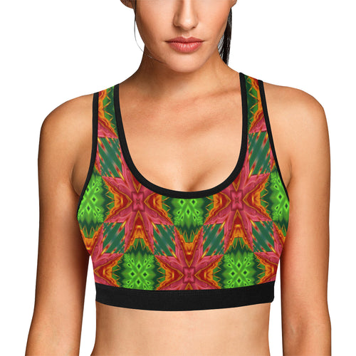 pattern 313 Women's All Over Print Sports Bra (Model T52)