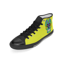 Load image into Gallery viewer, skull 9 yellow Men’s Classic High Top Canvas Shoes (Model 017)