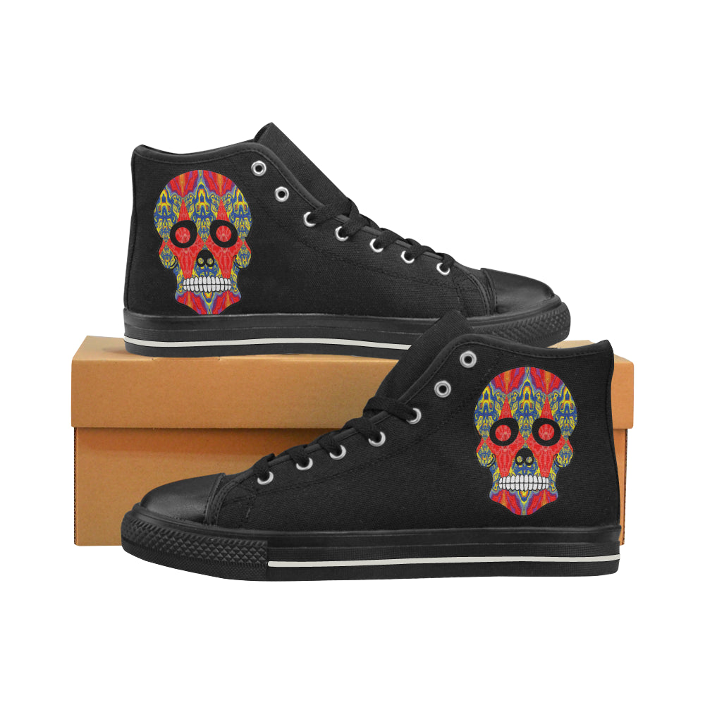 skull 8 Men’s Classic High Top Canvas Shoes (Model 017)