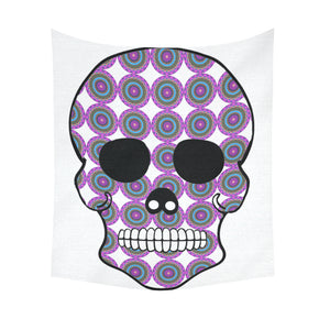 skull 2 Cotton Linen Wall Tapestry 51"x 60"