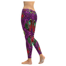 Load image into Gallery viewer, stained glass pattern 4 aa Low Rise Leggings (Invisible Stitch) (Model L05)