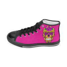 Load image into Gallery viewer, skull 10 pink Men’s Classic High Top Canvas Shoes (Model 017)