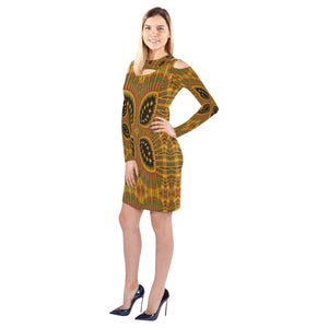 500 Cold Shoulder Long Sleeve Dress (Model D37)