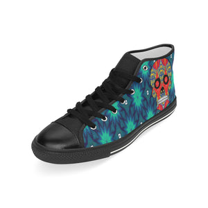 skull 8 pattern Men’s Classic High Top Canvas Shoes (Model 017)