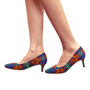 pattern 316 Women's Pointed Toe Low Heel Pumps (Model 053)