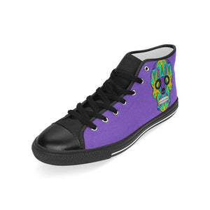 skull 9 purple Men’s Classic High Top Canvas Shoes (Model 017)