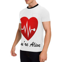 Load image into Gallery viewer, You&#39;re Alive Men&#39;s All Over Print T-Shirt with Chest Pocket (Model T56)