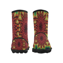 Load image into Gallery viewer, stained glass pattern 7 aa Custom High Top Kid&#39;s Snow Boots (Model 050)