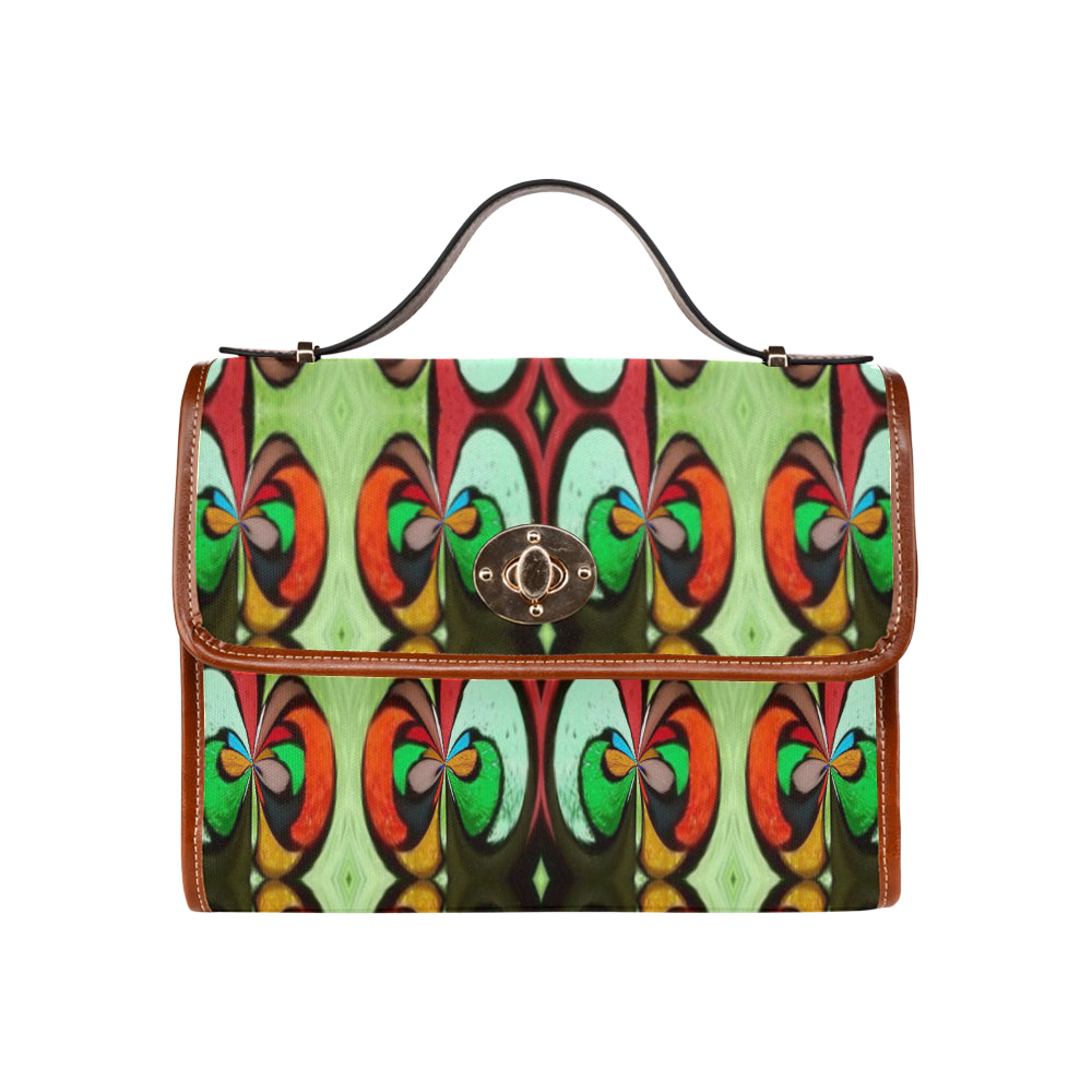 stained glass pattern 5 aa Waterproof Canvas Bag/All Over Print (Model 1641)