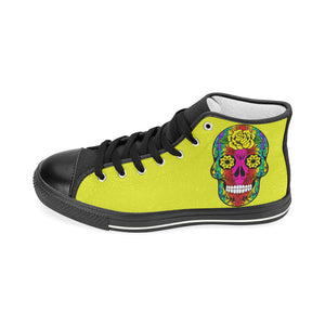 skull 11 yellow Men’s Classic High Top Canvas Shoes (Model 017)