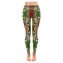Load image into Gallery viewer, stained glass pattern 8 aa Low Rise Leggings (Invisible Stitch) (Model L05)