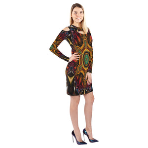 501 Cold Shoulder Long Sleeve Dress (Model D37)