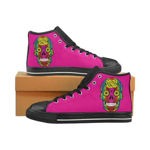 skull 11 Men’s Classic High Top Canvas Shoes (Model 017)