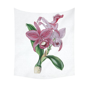 Cattleya Skinnerii Cotton Linen Wall Tapestry 51"x 60"