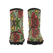Load image into Gallery viewer, stained glass pattern 8 aa Custom High Top Kid&#39;s Snow Boots (Model 050)