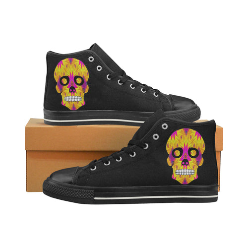 skull 7 Men’s Classic High Top Canvas Shoes (Model 017)