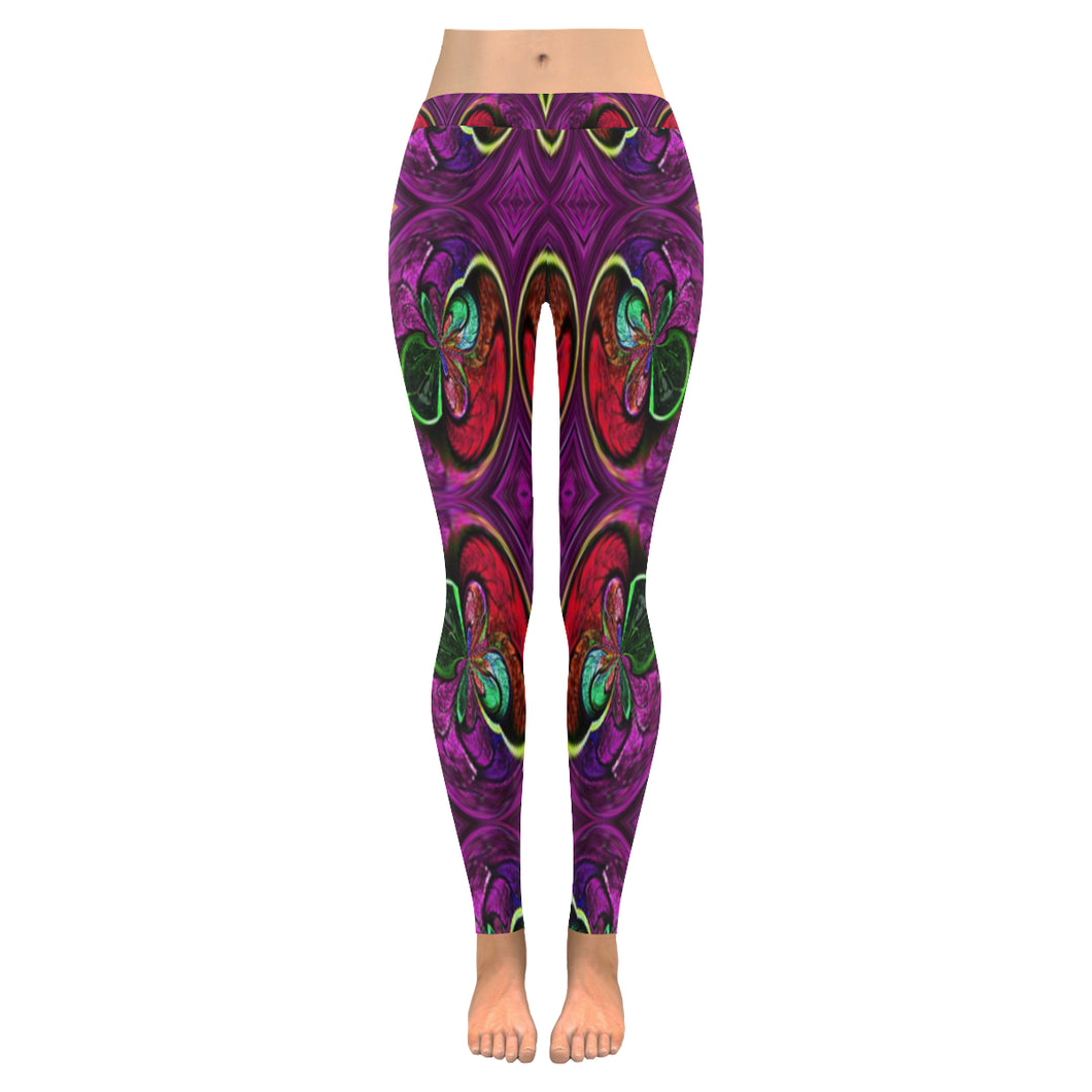 stained glass pattern 4 aa Low Rise Leggings (Invisible Stitch) (Model L05)