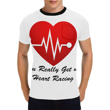 Load image into Gallery viewer, heart racing Men&#39;s All Over Print T-Shirt with Chest Pocket (Model T56)