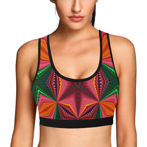 pattern 320 Women's All Over Print Sports Bra (Model T52)