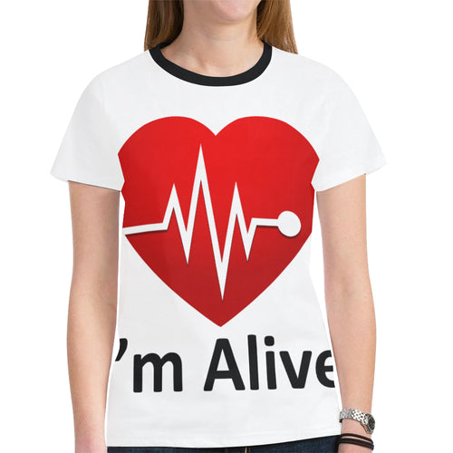 I'm Alive New All Over Print T-shirt for Women (Model T45)