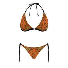Load image into Gallery viewer, Kente 9 Buckle Front Halter Bikini Swimsuit (Model S08)