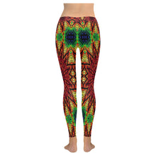 Load image into Gallery viewer, stained glass pattern 7 aa Low Rise Leggings (Invisible Stitch) (Model L05)