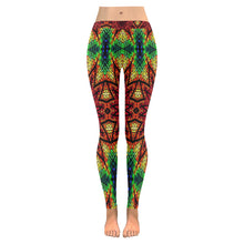 Load image into Gallery viewer, stained glass pattern 7 aa Low Rise Leggings (Invisible Stitch) (Model L05)