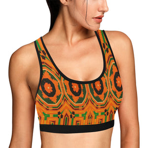 Kente 1 Women's All Over Print Sports Bra (Model T52)