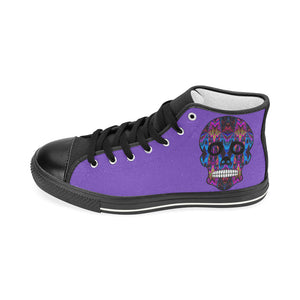 skull 5 purple Men’s Classic High Top Canvas Shoes (Model 017)