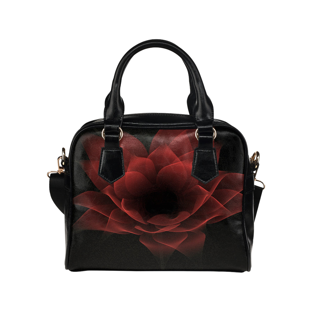 floral fract 3 red Shoulder Handbag (Model 1634)