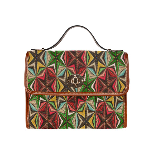 stained glass pattern 8 aa Waterproof Canvas Bag/All Over Print (Model 1641)