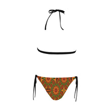 Load image into Gallery viewer, Kente 7 Buckle Front Halter Bikini Swimsuit (Model S08)
